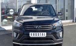 Защита переднего бампера (Ø42 мм, нержавейка) SLITKOFF Hyundai Creta GS рестайлинг (2019-2021)