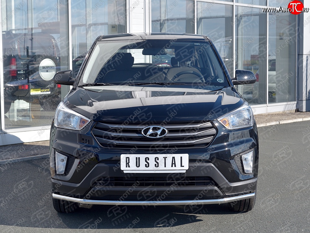 13 999 р. Защита переднего бампера (Ø42 мм, нержавейка) SLITKOFF Hyundai Creta GS рестайлинг (2019-2021)  с доставкой в г. Екатеринбург