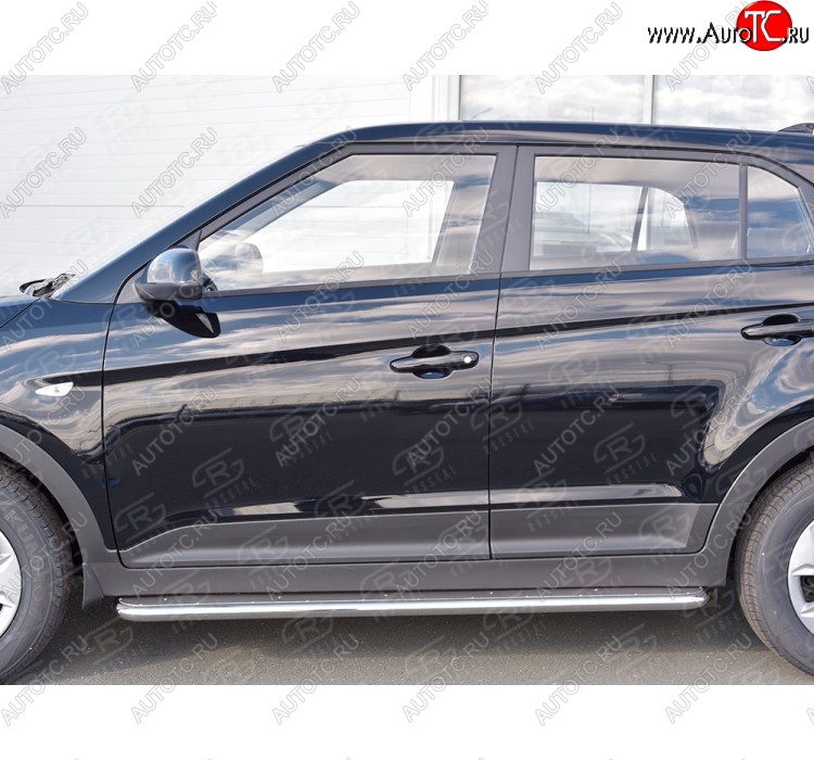 30 899 р. Порожки для ног (труба Ø42) SLITKOFF Hyundai Creta GS дорестайлинг (2015-2019) (Вариант 3 (лист нерж, проф. нерж))  с доставкой в г. Екатеринбург