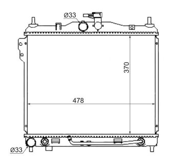 Радиатор двигателя SAT (трубчатый, 1.3/1.4/1.6, АКПП) Hyundai (Хюндаи) Getz (Гетс)  TB (2002-2010) TB хэтчбэк 5 дв. дорестайлинг, хэтчбэк 5 дв. рестайлинг