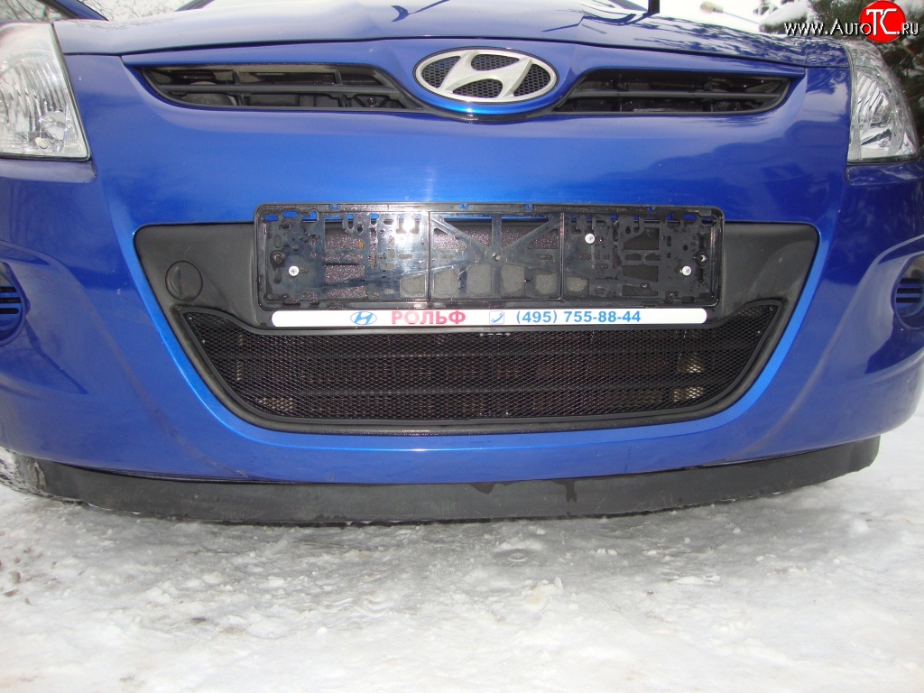 1 469 р. Сетка на бампер Russtal (черная)  Hyundai i20  PB (2008-2012) хэтчбэк дорестайлинг  с доставкой в г. Екатеринбург