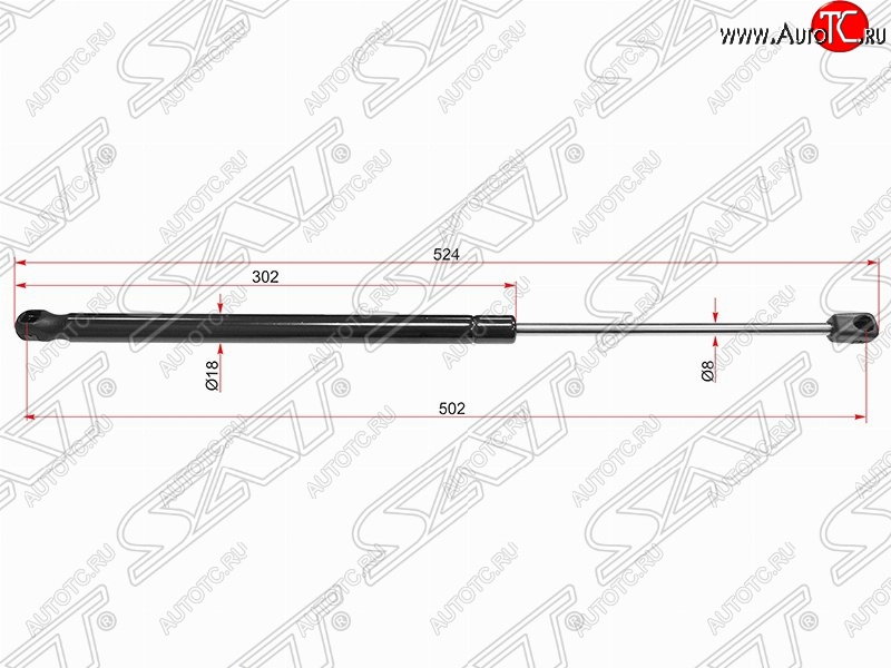 749 р. Упор крышки багажника SAT (газовый)  Hyundai I30  2 GD (2011-2017) дорестайлинг, хэтчбэк 5 дв., рестайлинг, хэтчбэк 5 дв.  с доставкой в г. Екатеринбург