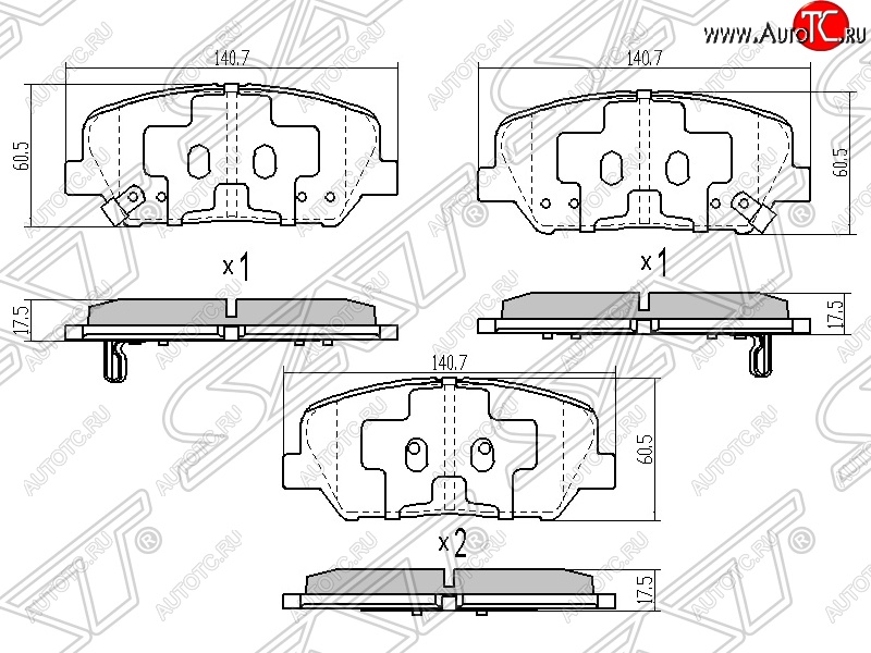 1 329 р. Колодки тормозные SAT (задние) Hyundai I30 2 GD дорестайлинг универсал (2011-2015)  с доставкой в г. Екатеринбург