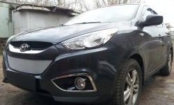 2 199 р. Сетка на бампер Russtal (хром) Hyundai IX35 LM дорестайлинг (2009-2013)  с доставкой в г. Екатеринбург. Увеличить фотографию 2