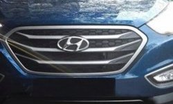 5 749 р. Хромированые накладки решетки радиатора СТ Hyundai Tucson TL дорестайлинг (2015-2018)  с доставкой в г. Екатеринбург. Увеличить фотографию 2