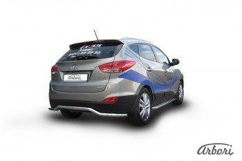 Защита заднего бампера Arbori (волна, нержавейка, 1 труба d57 mm). Hyundai IX35 LM дорестайлинг (2009-2013)