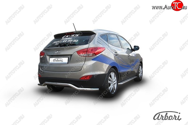 12 959 р. Защита заднего бампера Arbori (волна, нержавейка, 1 труба d57 mm). Hyundai IX35 LM дорестайлинг (2009-2013)  с доставкой в г. Екатеринбург