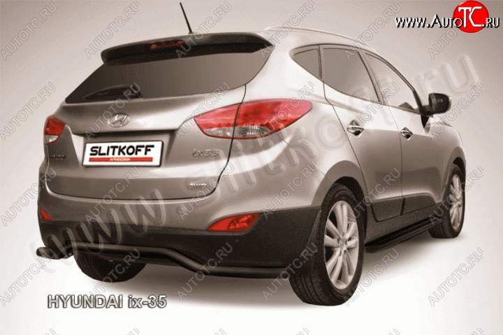 10 199 р. Защита заднего бампера из трубы d57 Slitkoff (волна) Hyundai IX35 LM дорестайлинг (2009-2013) (Цвет: серебристый)  с доставкой в г. Екатеринбург