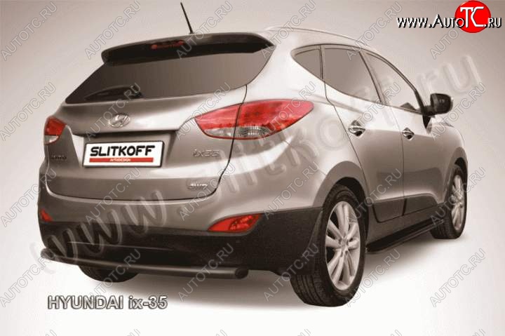 4 999 р. Защита заднего бампера из трубы d57 Slitkoff Hyundai IX35 LM дорестайлинг (2009-2013) (Цвет: серебристый)  с доставкой в г. Екатеринбург