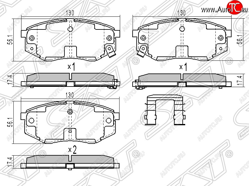 1 549 р. Колодки тормозные SAT (передние) Hyundai Tucson LM (2010-2017)  с доставкой в г. Екатеринбург