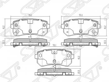 Колодки тормозные задние SAT Hyundai IX35 LM дорестайлинг (2009-2013)