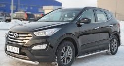 21 449 р. Широкая защита порогов SLITKOFF Hyundai Santa Fe DM дорестайлинг (2012-2016)  с доставкой в г. Екатеринбург. Увеличить фотографию 4