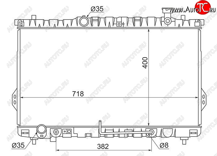 8 849 р. Радиатор двигателя SAT (пластинчатый,2.0/2.4/2.7, МКПП/АКПП)  Hyundai Santa Fe  SM (2000-2012)  с доставкой в г. Екатеринбург