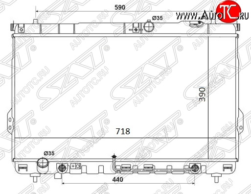 9 699 р. Радиатор двигателя SAT (трубчатый, DIESEL, АКПП) Hyundai Sonata EF рестайлинг ТагАЗ (2001-2013)  с доставкой в г. Екатеринбург