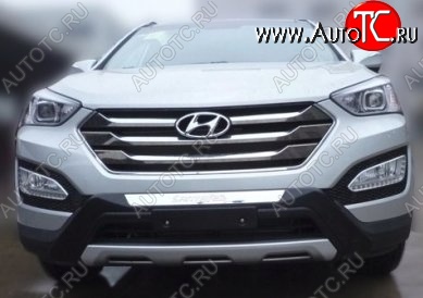 14 399 р. Накладка на передний бампер CT v2 Hyundai Santa Fe DM дорестайлинг (2012-2016) (Неокрашенная)  с доставкой в г. Екатеринбург