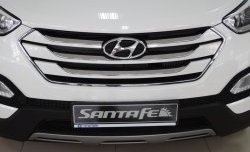 1 469 р. Сетка на бампер Russtal (черная)  Hyundai Santa Fe  DM (2012-2016) дорестайлинг  с доставкой в г. Екатеринбург. Увеличить фотографию 1