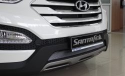 1 539 р. Сетка на бампер Russtal (хром) Hyundai Santa Fe DM дорестайлинг (2012-2016)  с доставкой в г. Екатеринбург. Увеличить фотографию 3