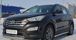 16 249 р. Защита переднего бампера (2 трубыØ63 мм, нержавейка) SLITKOFF Hyundai Santa Fe DM дорестайлинг (2012-2016)  с доставкой в г. Екатеринбург. Увеличить фотографию 4