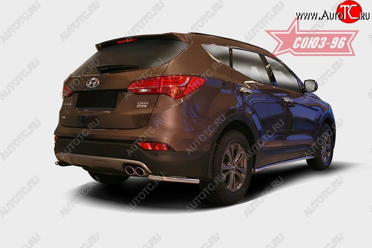 8 459 р. Защита заднего бампера из боковых уголков Souz-96 (d42) Hyundai Santa Fe DM дорестайлинг (2012-2016)  с доставкой в г. Екатеринбург