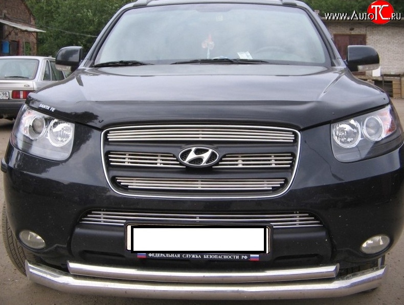 3 999 р. Декоративная вставка воздухозаборника Berkut Hyundai Santa Fe CM дорестайлинг (2006-2009)  с доставкой в г. Екатеринбург