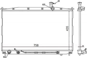 Радиатор двигателя SAT (пластинчатый, 2.0G/2.2D/2.7G, МКПП/АКПП) Hyundai Santa Fe CM рестайлинг (2009-2012)
