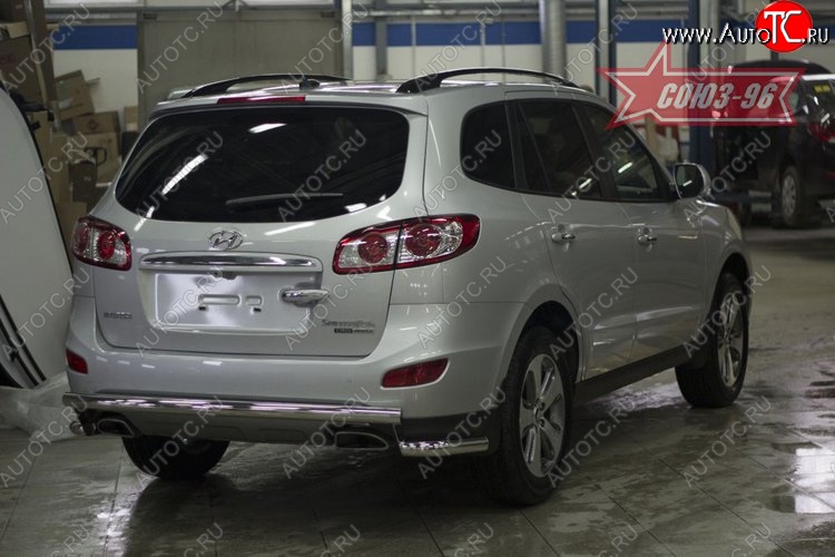 11 744 р. Защита заднего бампера рестайлинг Souz-96 (d60) Hyundai Santa Fe CM рестайлинг (2009-2012)  с доставкой в г. Екатеринбург