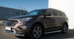 10 649 р. Защита переднего бампера (2 трубыØ63 и 42 мм, нержавейка) Russtal  Hyundai Grand Santa Fe  1 DM (2013-2016) дорестайлинг  с доставкой в г. Екатеринбург. Увеличить фотографию 4