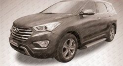 19 449 р. Алюминиевые пороги Slitkoff Optima Silver  Hyundai Grand Santa Fe  1 DM (2013-2016) дорестайлинг  с доставкой в г. Екатеринбург. Увеличить фотографию 2