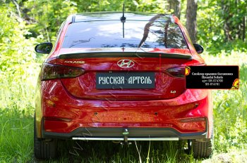 1 759 р. Лип спойлер RA  Hyundai Solaris  HCR (2017-2022) седан дорестайлинг, седан рестайлинг (Неокрашенный)  с доставкой в г. Екатеринбург. Увеличить фотографию 2