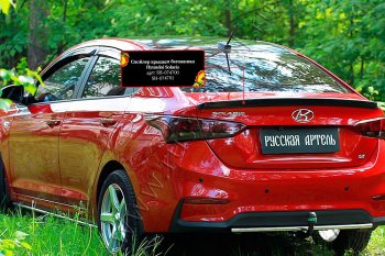 1 759 р. Лип спойлер RA  Hyundai Solaris  HCR (2017-2022) седан дорестайлинг, седан рестайлинг (Неокрашенный)  с доставкой в г. Екатеринбург. Увеличить фотографию 3