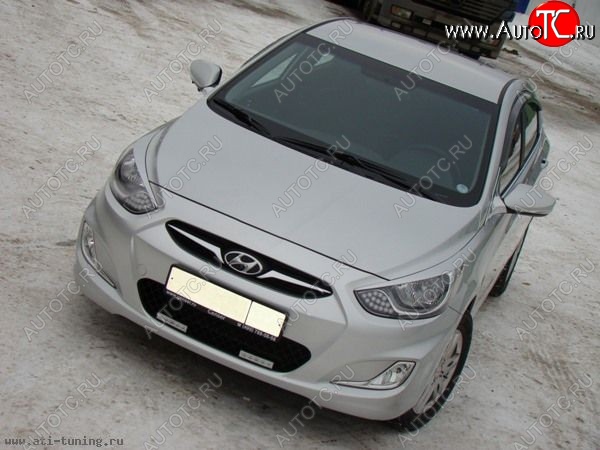 1 149 р. Реснички MV Hyundai Solaris RBr хэтчбэк дорестайлинг (2010-2014) (Неокрашенные)  с доставкой в г. Екатеринбург