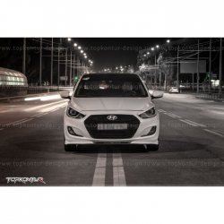 2 899 р. Накладка на передний бампер TopKontur Design v2 Hyundai Solaris RBr хэтчбэк дорестайлинг (2010-2014) (Неокрашенная)  с доставкой в г. Екатеринбург. Увеличить фотографию 11