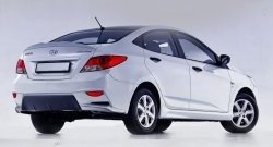 3 599 р. Пороги накладки Sport Hyundai Solaris RBr седан рестайлинг (2014-2017) (Неокрашенные)  с доставкой в г. Екатеринбург. Увеличить фотографию 7