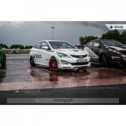 4 999 р. Пороги накладки TopKontur Design  Hyundai Solaris  RBr (2010-2017), KIA Rio  3 QB (2011-2017) (Неокрашенные)  с доставкой в г. Екатеринбург. Увеличить фотографию 3