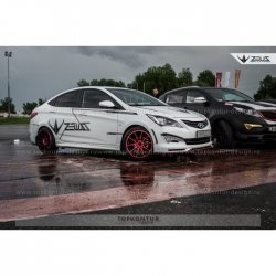 4 999 р. Пороги накладки TopKontur Design  Hyundai Solaris  RBr (2010-2017), KIA Rio  3 QB (2011-2017) (Неокрашенные)  с доставкой в г. Екатеринбург. Увеличить фотографию 4