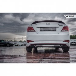 5 399 р. Лип спойлер Zeus  Hyundai Solaris  RBr (2010-2014) седан дорестайлинг (Неокрашенный)  с доставкой в г. Екатеринбург. Увеличить фотографию 5