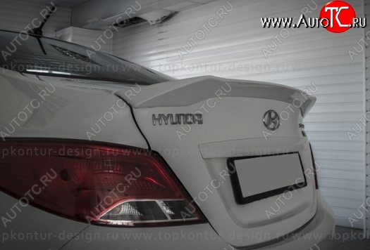 5 399 р. Лип спойлер Zeus  Hyundai Solaris  RBr (2010-2014) седан дорестайлинг (Неокрашенный)  с доставкой в г. Екатеринбург