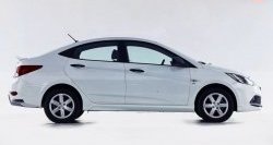 14 499 р. Задний бампер Sport  Hyundai Solaris  RBr (2010-2014) седан дорестайлинг (Неокрашенный)  с доставкой в г. Екатеринбург. Увеличить фотографию 5