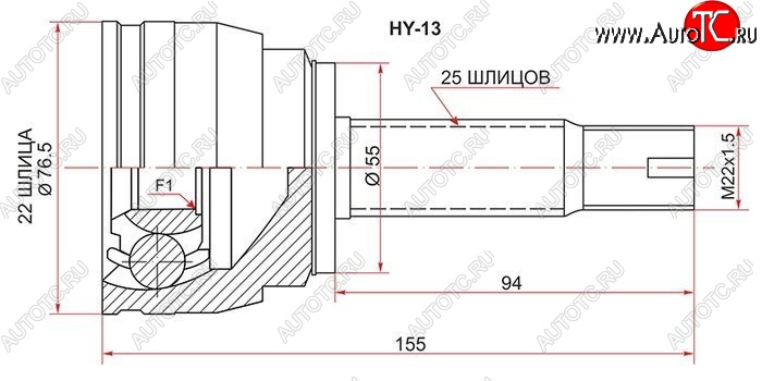 1 489 р. ШРУС (Россия) SAT (наружный) Hyundai Solaris RBr седан дорестайлинг (2010-2014)  с доставкой в г. Екатеринбург