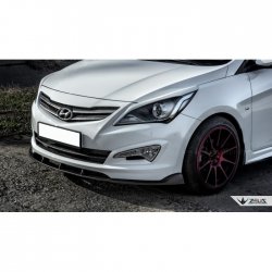 4 499 р. Накладка на передний бампер TopKontur Design Hyundai Solaris RBr седан рестайлинг (2014-2017) (Глянец под окраску, Неокрашенная)  с доставкой в г. Екатеринбург. Увеличить фотографию 2