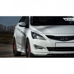 4 499 р. Накладка на передний бампер TopKontur Design Hyundai Solaris RBr седан рестайлинг (2014-2017) (Глянец под окраску, Неокрашенная)  с доставкой в г. Екатеринбург. Увеличить фотографию 8