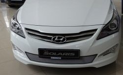 1 539 р. Сетка на бампер Russtal (хром)  Hyundai Solaris  RBr (2014-2017) седан рестайлинг  с доставкой в г. Екатеринбург. Увеличить фотографию 4