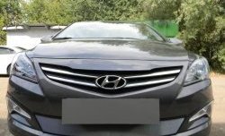 1 539 р. Сетка на бампер Russtal (хром)  Hyundai Solaris  RBr (2014-2017) седан рестайлинг  с доставкой в г. Екатеринбург. Увеличить фотографию 6