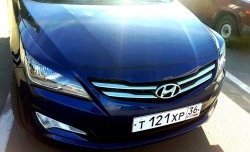 929 р. Реснички на фары Кураж  Hyundai Solaris  RBr (2014-2017) седан рестайлинг (Неокрашенные)  с доставкой в г. Екатеринбург. Увеличить фотографию 5