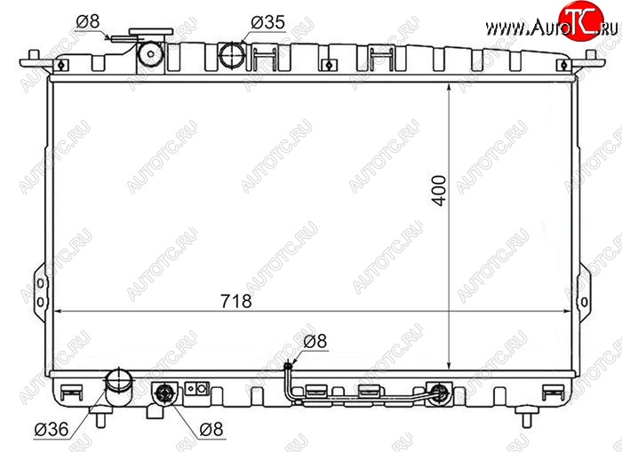 8 349 р. Радиатор двигателя (пластинчатый,2.0/2.4/2.5/2.7, МКПП/АКПП) SAT  Hyundai Sonata  EF (2001-2013), KIA Magentis (2000-2005), KIA Optima  1 GD (2000-2005)  с доставкой в г. Екатеринбург