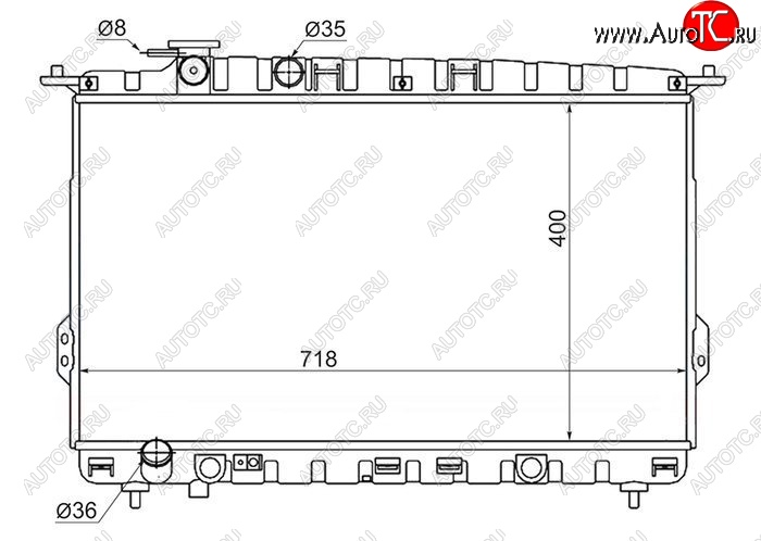 5 399 р. Радиатор двигателя (трубчатый, 2.0/2.4/2.5/2.7, МКПП) SAT  Hyundai Sonata  EF (2001-2013), KIA Magentis (2000-2005), KIA Optima  1 GD (2000-2005)  с доставкой в г. Екатеринбург