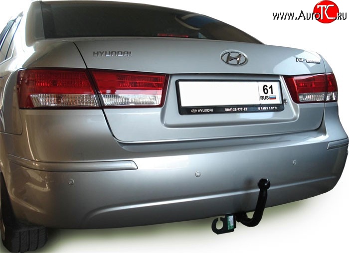 7 299 р. Фаркоп Лидер Плюс  Hyundai Sonata  NF (2004-2010) дорестайлинг, рестайлинг (Без электропакета)  с доставкой в г. Екатеринбург