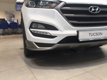 5 649 р. Накладка на передний бампер АвтоКрат Hyundai Tucson TL дорестайлинг (2015-2018) (Неокрашенная)  с доставкой в г. Екатеринбург. Увеличить фотографию 2