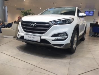 5 649 р. Накладка на передний бампер АвтоКрат Hyundai Tucson TL дорестайлинг (2015-2018) (Неокрашенная)  с доставкой в г. Екатеринбург. Увеличить фотографию 3