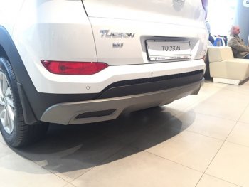 5 649 р. Накладка на задний бампер АвтоКрат Hyundai Tucson TL дорестайлинг (2015-2018) (Неокрашенная)  с доставкой в г. Екатеринбург. Увеличить фотографию 2